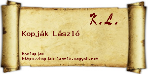 Kopják László névjegykártya